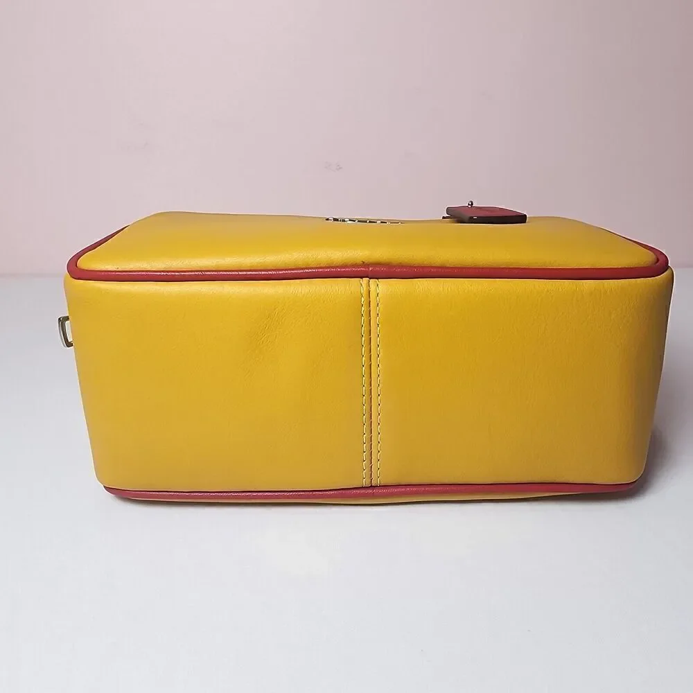 NWT Coach CT883 Satchel Crossbody In Signature Colorblock Yellow Gold